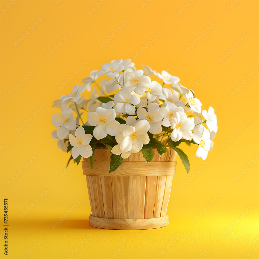 bouquet of flowers in a basket