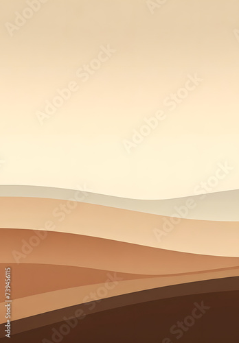 Abstract Landscape  Layered Hills in Earth Tones