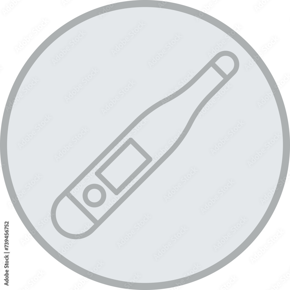 Thermometer Grey Line Circle Icon Thermometer Grey Line Circle Icon