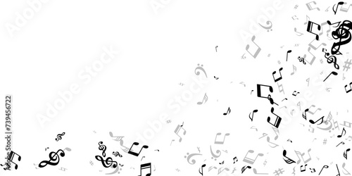 Musical notes cartoon vector backdrop. Melody