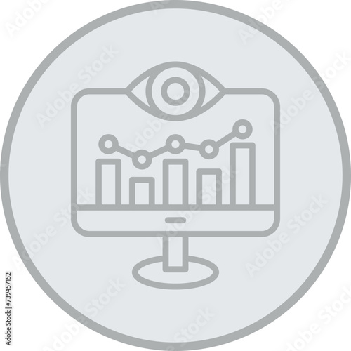 Monitoring Grey Line Circle Icon