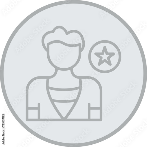 Influencer Grey Line Circle Icon