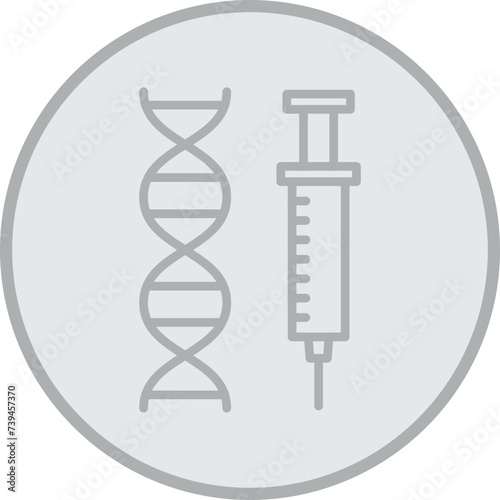 Genetic Engineering Grey Line Circle Icon