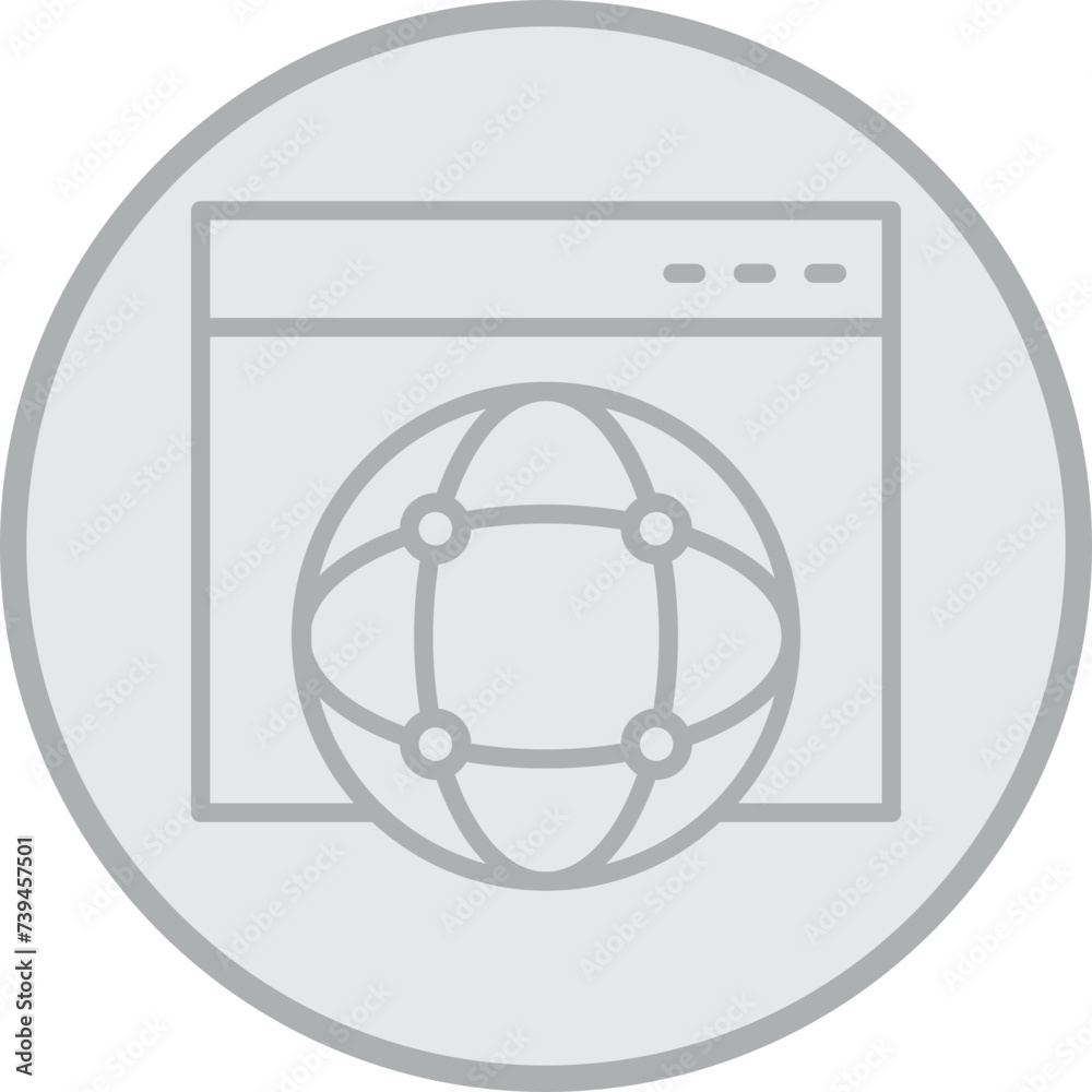 Globalization Grey Line Circle Icon Globalization Grey Line Circle Icon
