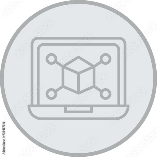 Simulation Grey Line Circle Icon