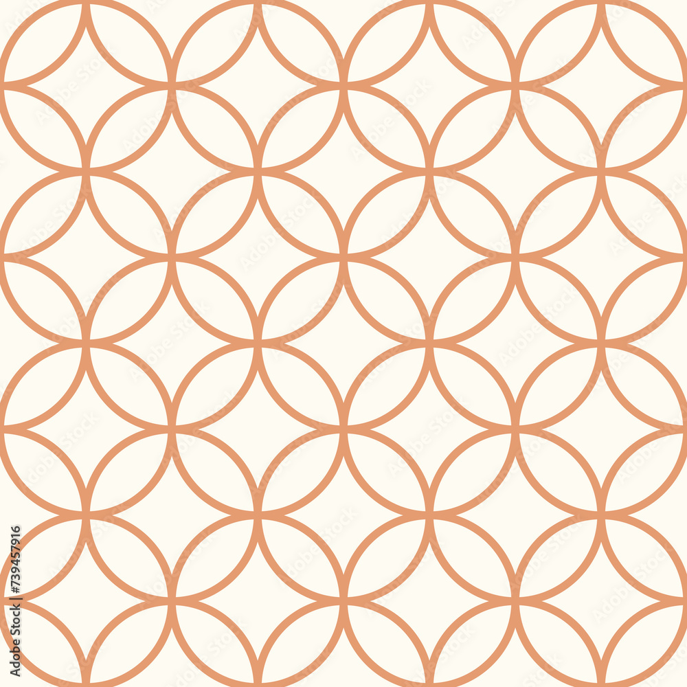 Fototapeta premium Seamless asian background pattern.Abstract geometric circle lines. Traditional japanese ornament.