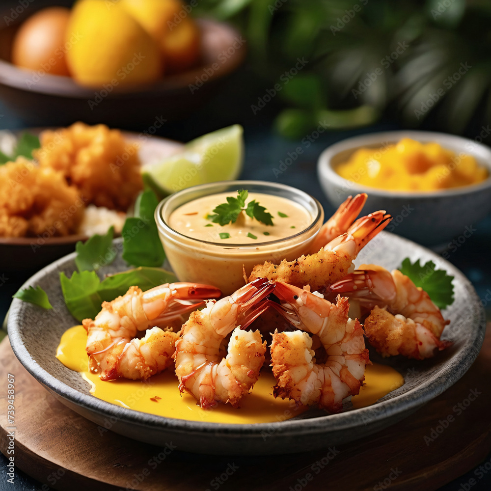 Coconut Shrimp with Mango Dipping Sauce - Tropical Seafood Delight Coconut Shrimp with Mango Dipping Sauce - Tropical Seafood Delight
