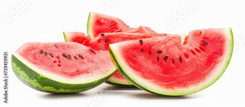 Vibrant watermelon pattern on blue background for summer kitchen decor and fruit-themed designs