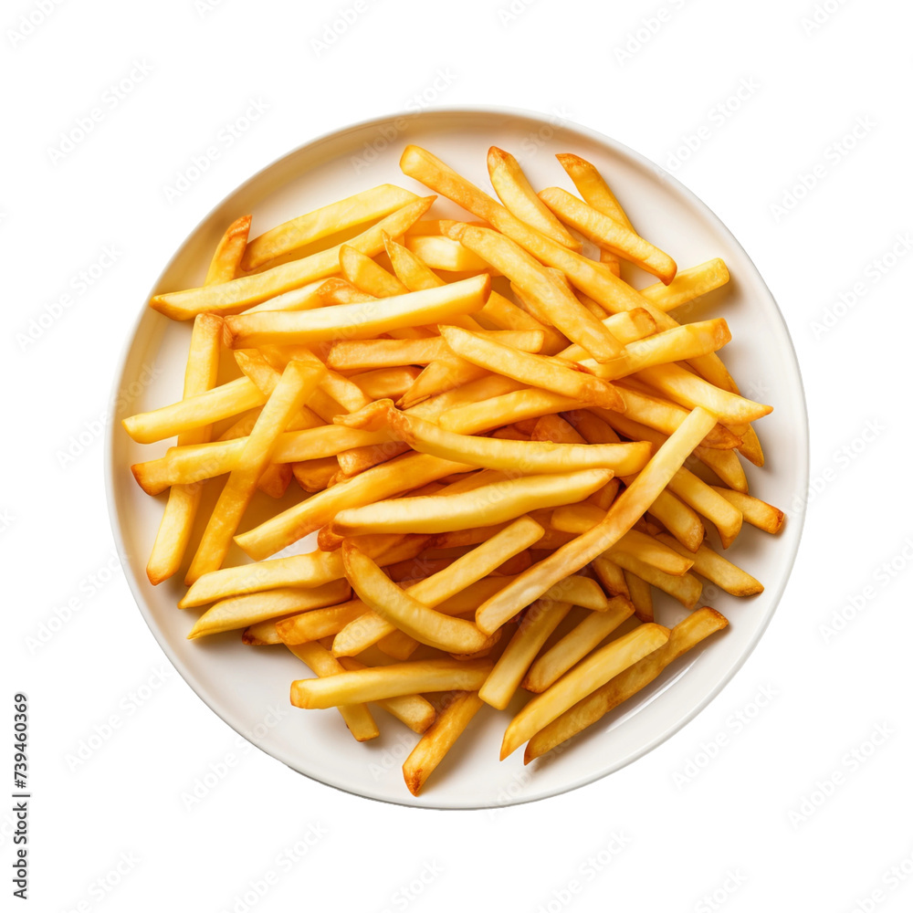 french fries on white background french fries on white background