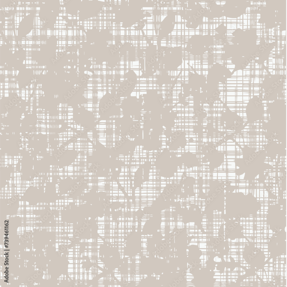 Monochrome organic shadow silhouette. Simple tropical allover abstract floral print pattern seamless texture on linen textile canvas background. eps 10