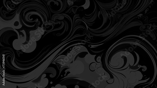 Black Wave abstract wallpaper. Dark background for any kind of graphic design work, Black sleek and dynamic design, deep black evokes a sense of mystery and sophistication, Dark abstract Wallpaper