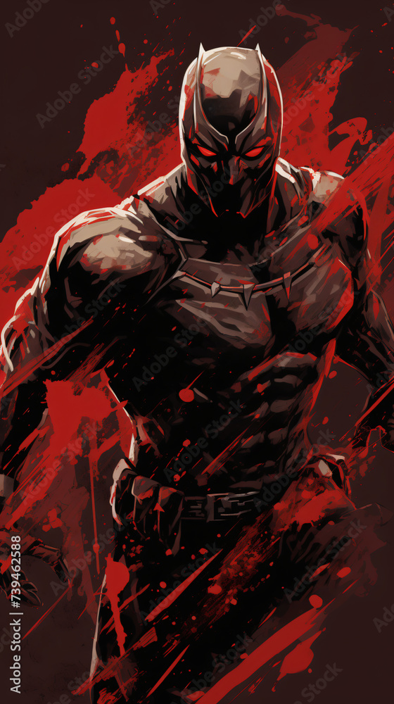 daredevil in a dynamic pose against a dark background Generative AI daredevil in a dynamic pose against a dark background Generative AI