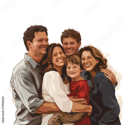 Portrait of a happy family laughing together vector