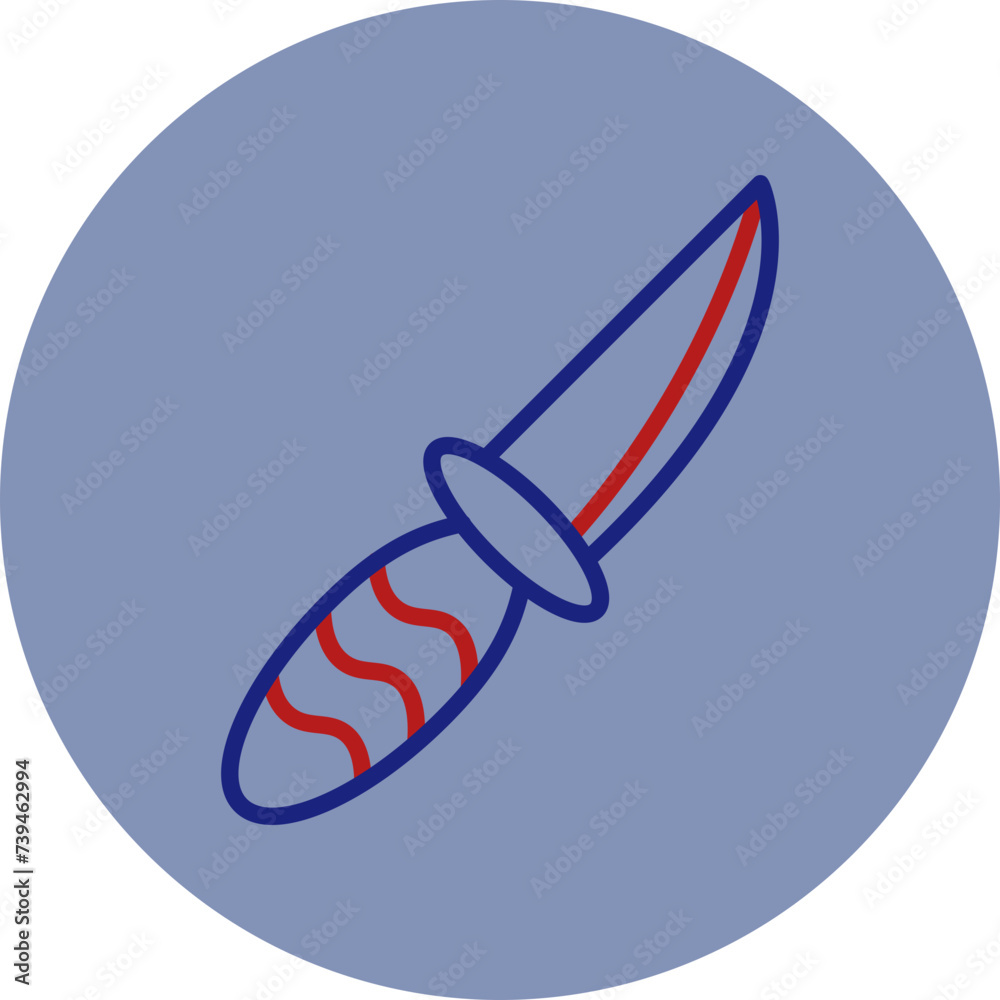 Knife Line Two Circle Icon