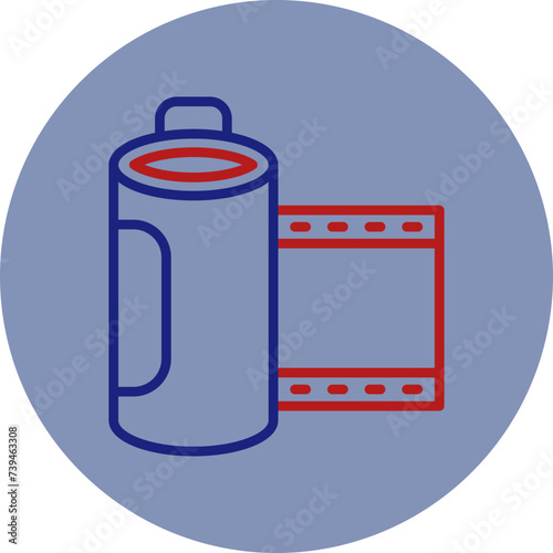 Film Roll Line Two Circle Icon