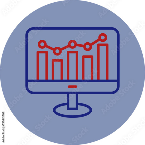 Growth Line Two Circle Icon