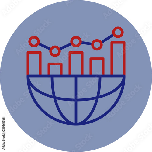 Metrics Line Two Circle Icon