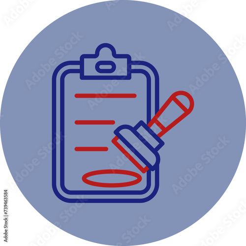 Authority Line Two Circle Icon
