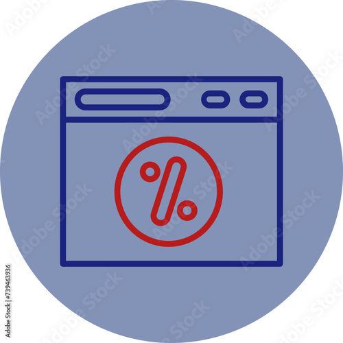 Click Through Rate Line Two Circle Icon