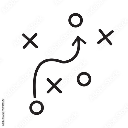 Tactical plan line icon. vector plan strategy icon
