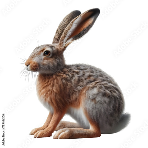 Isolated Hare Animal on a Transparent background