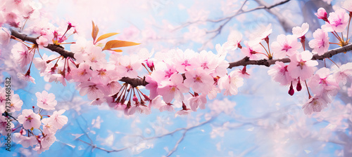 Floral flower spring abstract background of cherry blossom flower in spring season in Japan