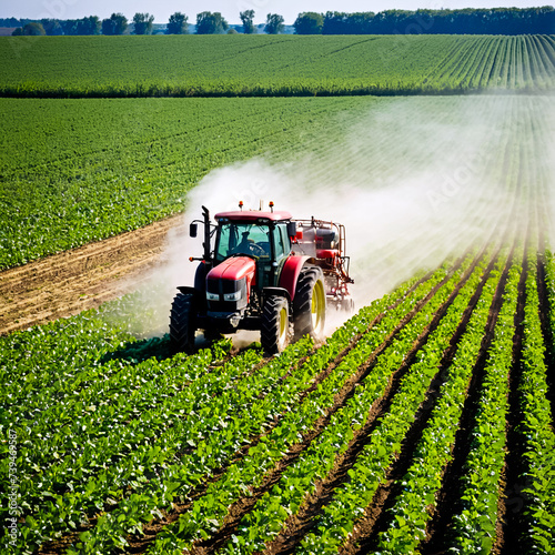 The tractor is working in the field. Generative AI