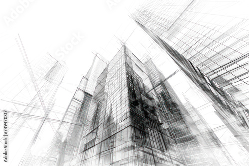 City background architectural with drawings of modern for use web.