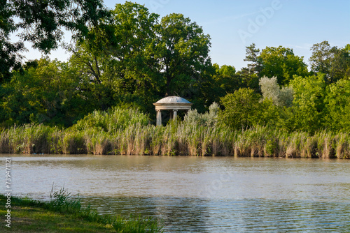 At the lake of Karolyi Castle in Nagymagocs photo