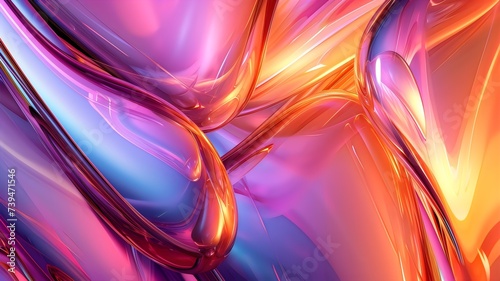 Liquid holographic abstract background. Abstract background. 3d render abstract wallpaper banner background. Abstract iridescent shapes.