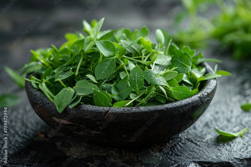 A flowerpot with a houseplant, filled with green leaves, sits on a table A flowerpot with a houseplant, filled with green leaves, sits on a table