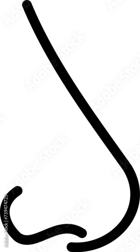 Human nose icon in linear style. Smell sense.