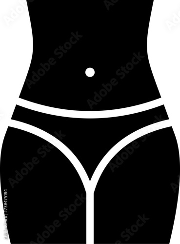 Woman waist icon in flat style.