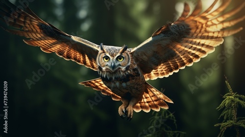 Owls fly to observe prey from above the forest © Sarina