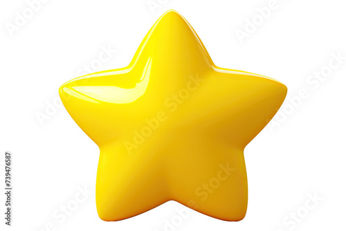 3D Yellow Star Isolated on the white background