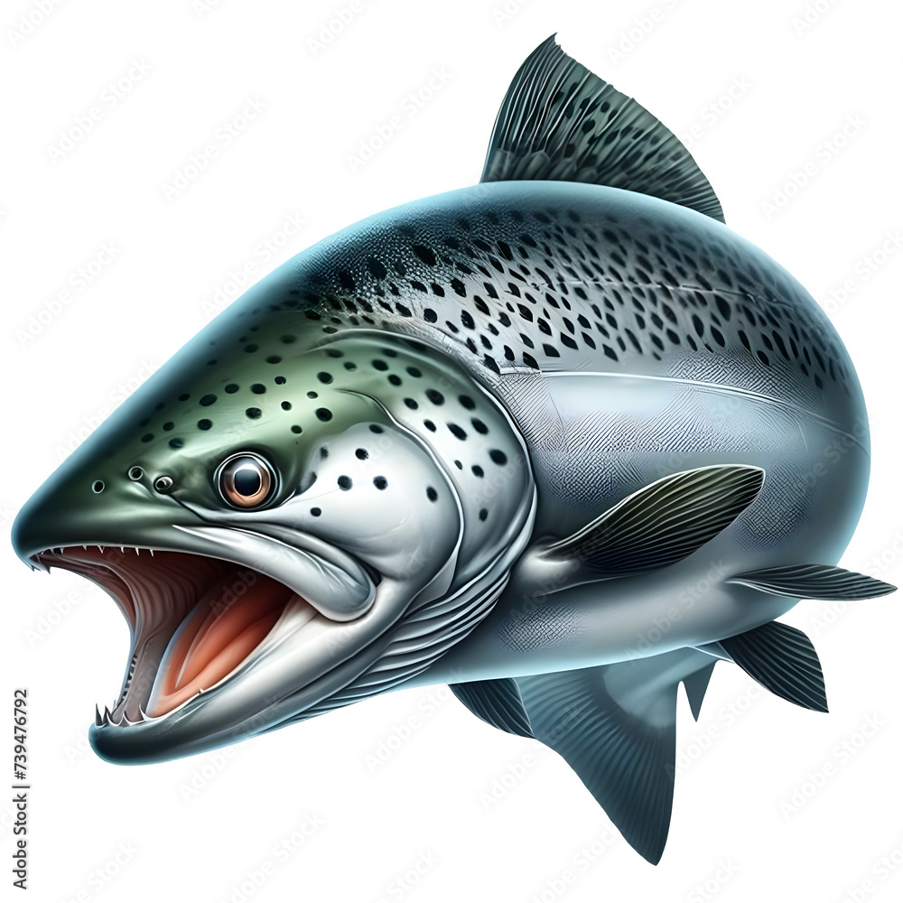 Isolated Salmon Animal on a Transparent background