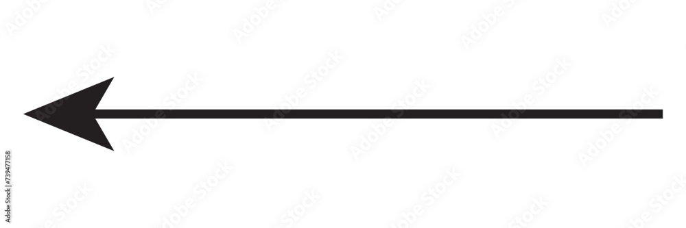 Long, oblong right arrow, cursor, pointer element, shape vector graphic Long, oblong right arrow, cursor, pointer element, shape vector graphic