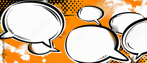 Abstract creative concept comic pop art style blank, layout template with clouds beams and isolated dots background
