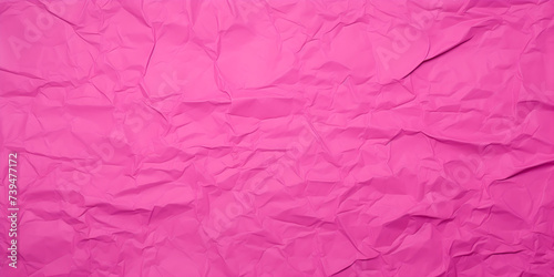 Crumpled pink paper texture. Abstract minimalist background. Image for background, wallpaper, and banner with copy space.