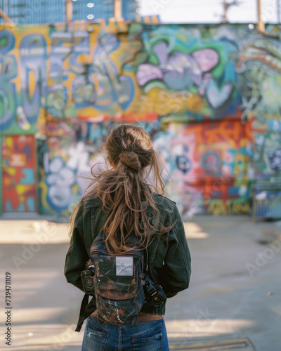 person with graffiti