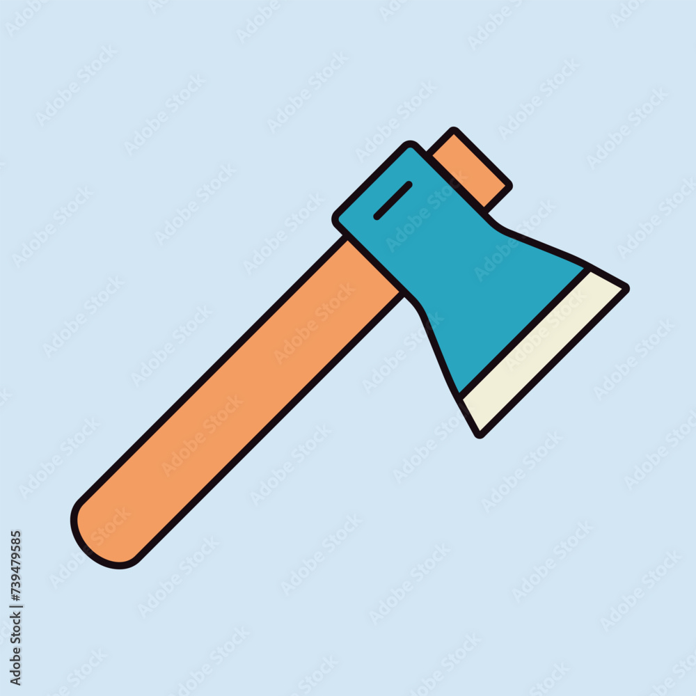 Axe or hatchet vector icon. Camping sign Axe or hatchet vector icon. Camping sign