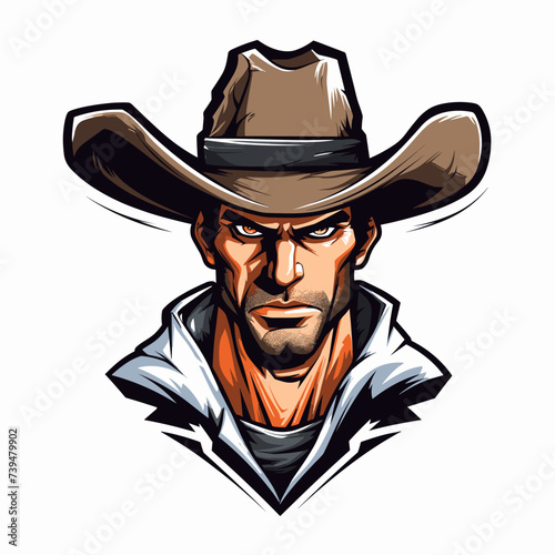 Cowboy esport vector logotype, logo cowboy, icon cowboy, sticker cowboy, symbol cowboy, emblem cowboy