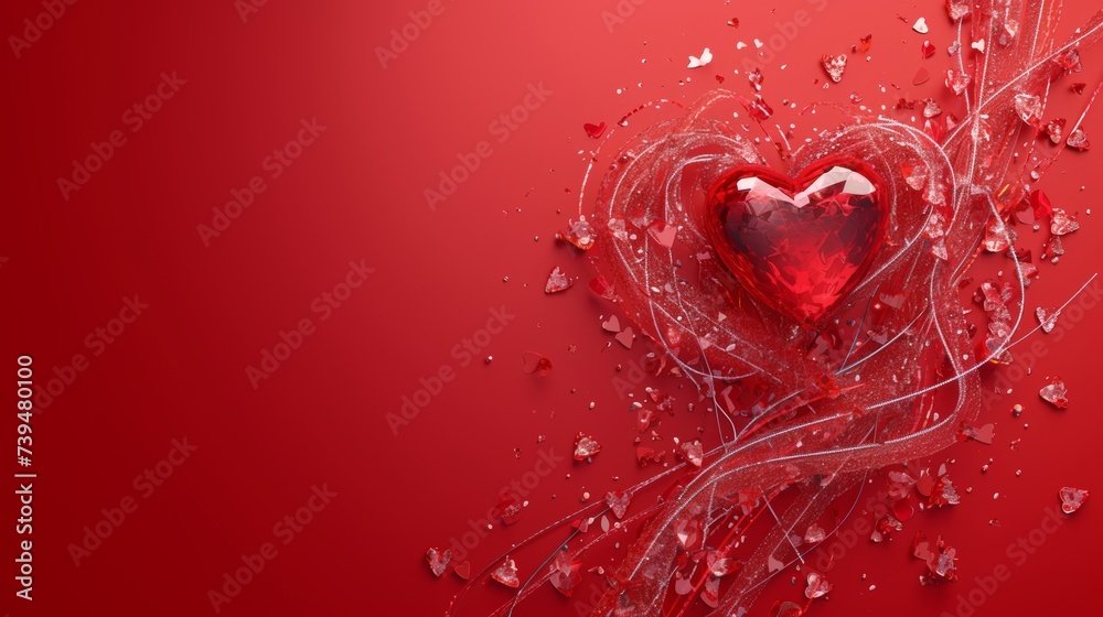 red heart on a red background red heart on a red background