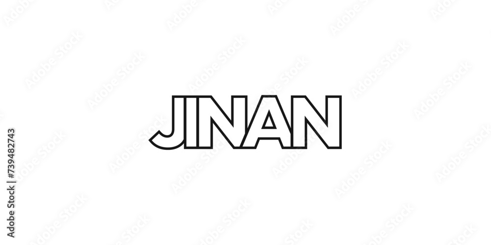 Jinan in the China emblem. The design features a geometric style ...