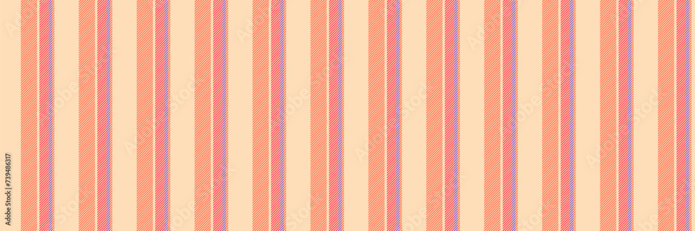Abstract background seamless textile vertical, everyday background fabric vector. Kit pattern texture stripe lines in peach puff and tomato colors.