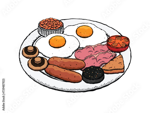 Vector illustration of an English breakfast