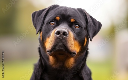 a dog staring directly at the camera with alert eyes. The dogs fur and facial features are in sharp focus as it poses for the shot.