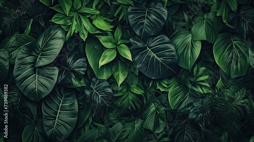 dark green tropical leaves