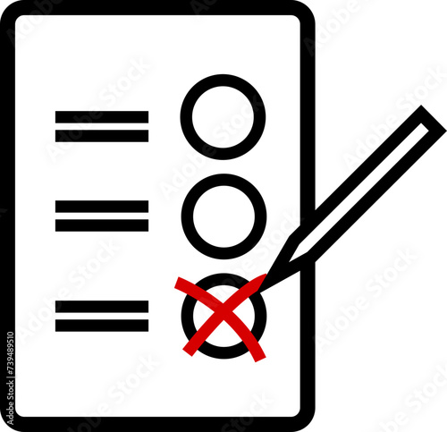 Icon politische Wahlen / Briefwahl / Stimmzettel / Wahlurne / Abstimmung