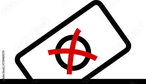 Icon politische Wahlen / Briefwahl / Stimmzettel / Wahlurne / Abstimmung